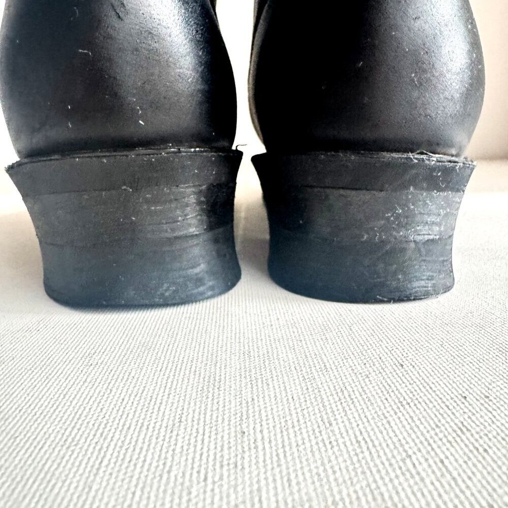 Frye Engineer Boots Black Leather Short 2 Buckle 9M - Picture 7 of 8